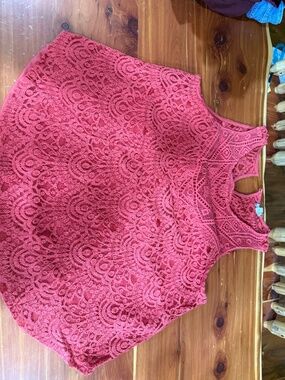 Eye Shadow lace sleeveless top NWOT